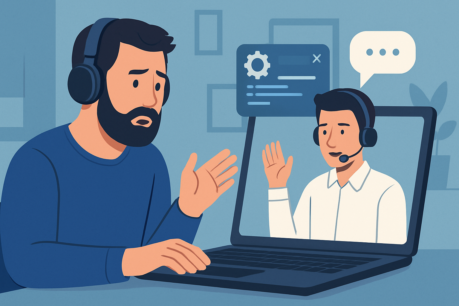 Remote technical support session in progress